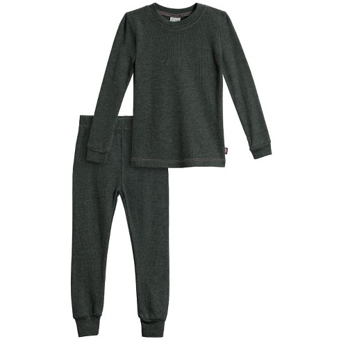 City Threads Girls Usa-made Soft & Cozy Thermal 2-piece Long Johns,black W/  Light Pink Stitch ,18-24 Months : Target