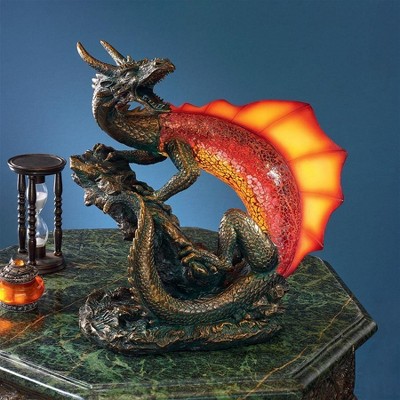 Design Toscano Viper the Serpent Dragon Illuminated Mosaic Glass Sculpture