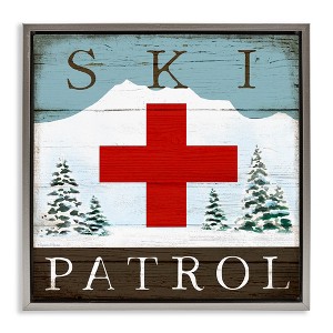Stupell Industries Ski Patrol Rustic Cabin Sign, 25" x 25" - 1 of 4