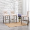 WestinTrends Hayes 29" Linen Fabric Tufted Bar Stool (Set of 3) - 2 of 4