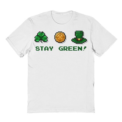 Rerun Island Men's Stay Green Short Sleeve Graphic Cotton T-Shirt