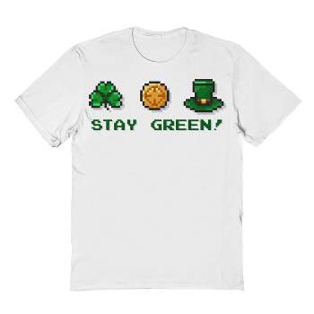 Rerun Island Men's Stay Green Short Sleeve Graphic Cotton T-Shirt