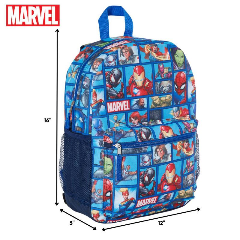 Disney Marvel Comics Avengers Iron Man, Thor, Captain Marvel, Spiderman Backpack for Kids, 16 inch, 2 of 9