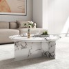 3.5" Marble Round Coffee Tables For Living Room, Center Table For Waiting Area, Space-Saving Coffee Table For Living Room - 4 of 4