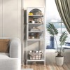 Metal Glass Door Display Storage Cabinet - 5-Tier Cube Bookshelf Storage Cabinet with 3 Adjustable Shelves, White - 2 of 4