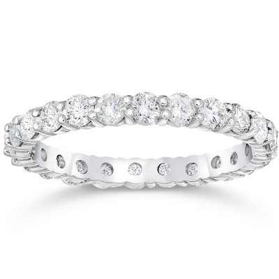 Pompeii3 1 1/2 Ct Diamond Eternity Ring Women's Stackable 14k White Gold Band Lab Created