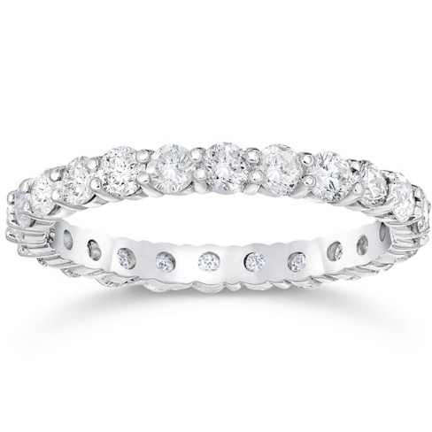 Pompeii3 1 1/2 Ct Diamond Eternity Ring Women's Stackable 14k White ...