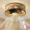 KAISITE 20inches Black Rattan Ceiling Fan with Light Kit and Remote Control - 2 of 4