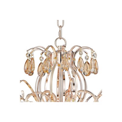 Champagne Gold Crystal Chandelier 27.5" French Elegance 6-Light