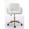PAGED Adjustable Height Office Chair, Modern Teddy Fabric Vanity Chair with Casters and Metal Leg, Desk Chair for Office - 3 of 4
