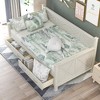 Twin Size Storage Daybed with Two Under-bed Drawers and X-shaped Frame, Modern and Rustic Casual Style Daybed, Gray/Cream White-ModernLuxe - image 3 of 4