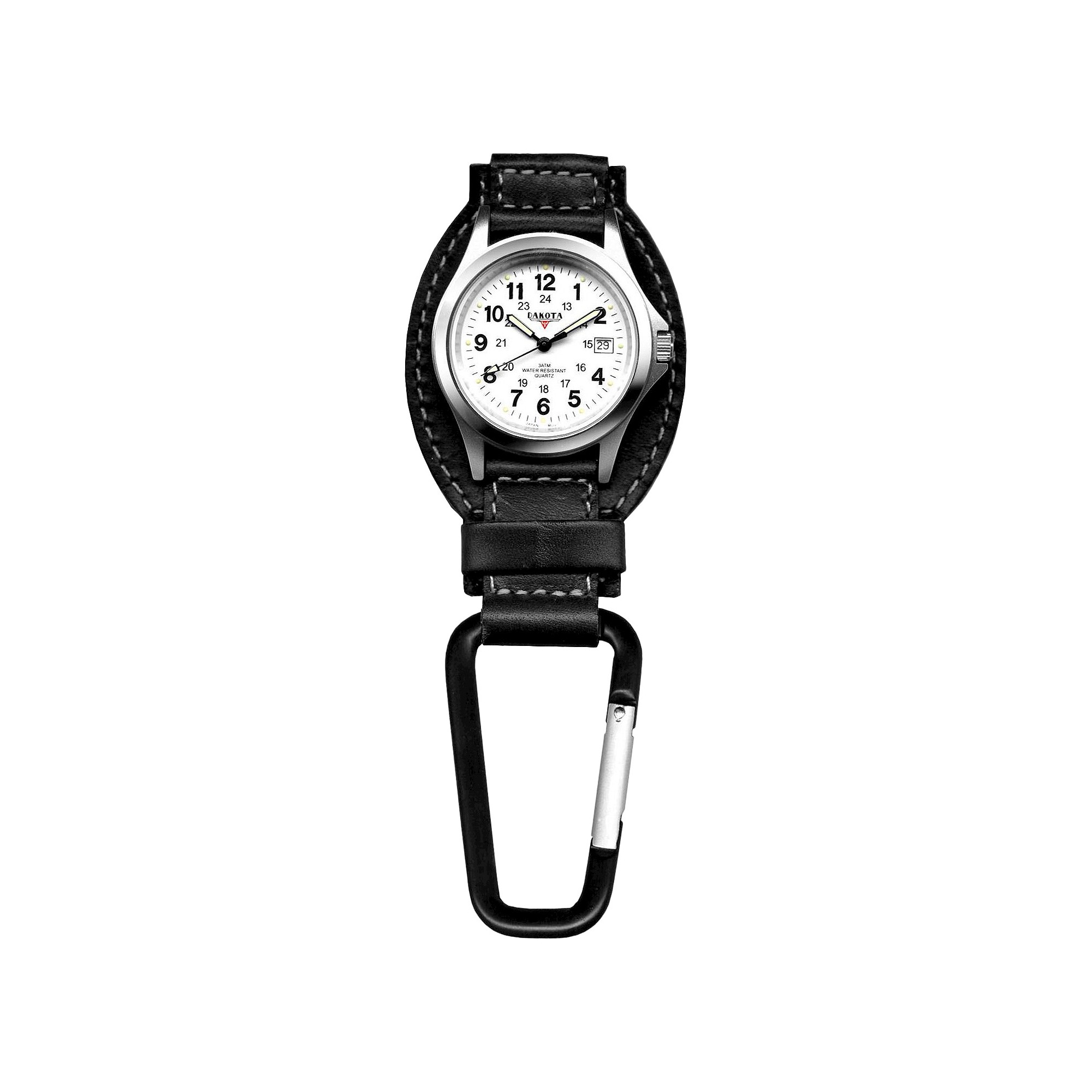 Men's Dakota Leather Clip Watch - Black, Size: Small