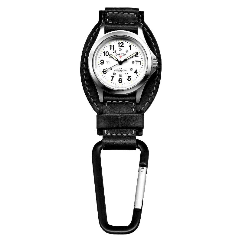 Men's Dakota Leather Clip Watch - Black, 1 of 2