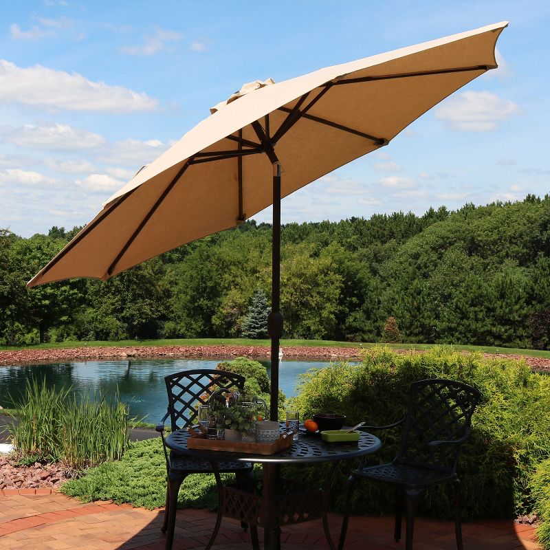 Sunnydaze Outdoor Aluminum Solution-Dyed Sunbrella Patio Umbrella with Auto Tilt and Crank - 9', 6 of 10