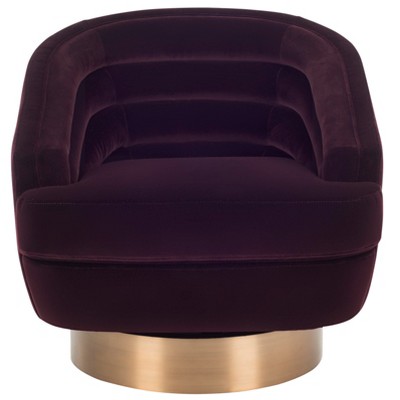 Arvilla Swivel Club Chair - Giotto Cabernet - Safavieh