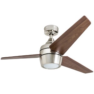 Honeywell Ceiling Fans Eamon Modern 52 Inch Ceiling Fan with LED Light and Remote Control, Indoor Fan, 3 Contemporary Blades, Brushed Nickel - 1 of 4