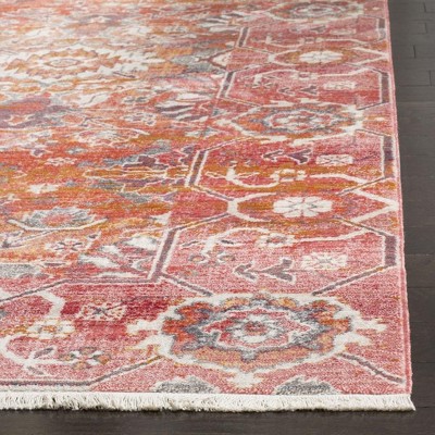 Handmade Red Synthetic 5' x 7' Rectangular Area Rug