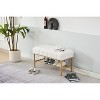 Airsurfer Modern Teddy Fabric Bench with Storage Shelf – Upholstered Entryway or Bedroom Shoe Bench, Ideal for Small Spaces - 3 of 4