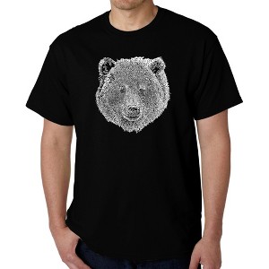LA Pop Art Men's Word Art T-shirt - Bear Face - 1 of 4