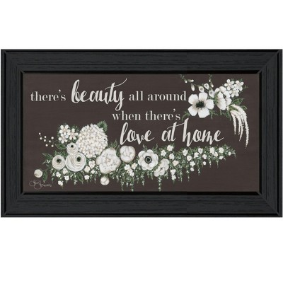 HomeRoots Love At Home Black Framed Print Wall Art