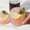 Viski Beau Lowball Glasses Set of 2 - Crystal Drinking Glasses for Whiskey, Scotch & Bourbon - Art Deco Cocktail Glasses Arch Design 11oz - 3 of 4