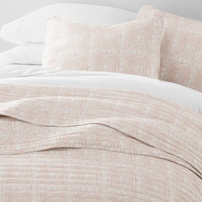 Becky Cameron Super Soft Quilted Coverlet Set – All Season Bedding in Geometric Maze Design by Becky Cameron, Geometric Maze Apricot, Twin/Twin Extra Long — фото 5