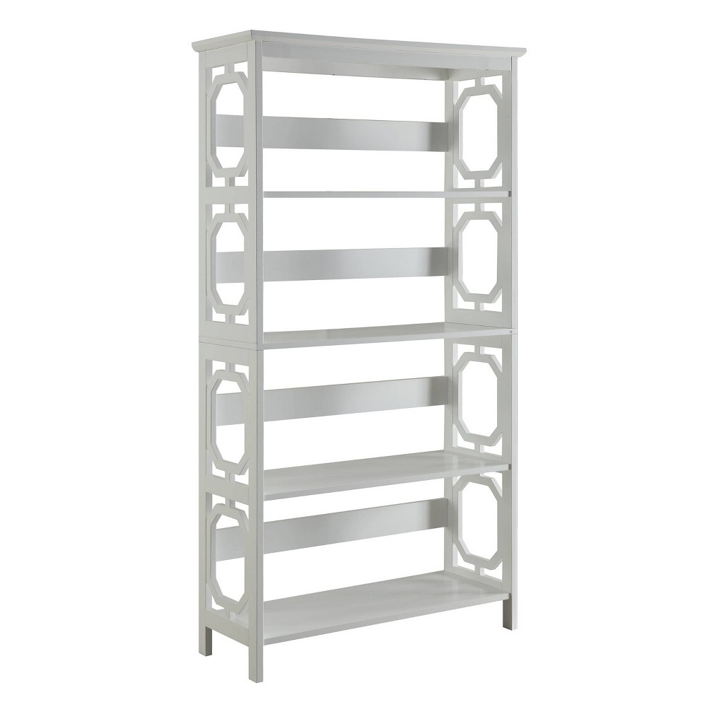 Photos - Garden & Outdoor Decoration 60" Omega 5 Tier Bookcase White - Breighton Home: Mid-Century Modern, MDF, Metal Hardware