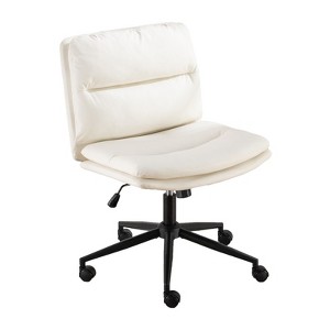 SEVOBAL Task and Office Chairs Bizerte Adjustable Swivel Criss-Cross Chair Office Chair Vanity Chair Adjustable Office Chair, White, 10"*28.7"*20.9" - 1 of 4