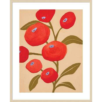 33"x41" Persimmon Plant by Emma Daisy Wood Framed Wall Art Print Brown - Amanti Art