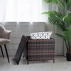 Naysaye Patio End Tables Square Folding PE Rattan Side Table 27Gallon Storage with Lid for Outdoor Use, Black, 20.8"*20.8"*19.6" - 4 of 4