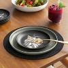 2pk Textured Faux Leather Charger Black - Threshold™ - 2 of 4