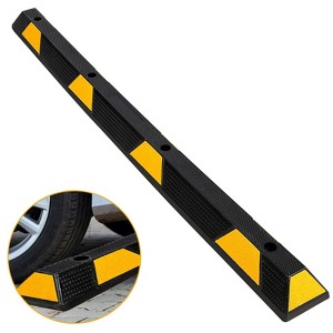 Parking Stopper, 72" Heavy Duty Rubber Garage Floor Stopper with Reflective Strips - Wheel Stop for Cars Trucks Trailers Van (Pack of 1) - 1 of 4