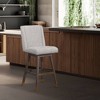 Armen Living Stancoste Wood Finish with Fabric Swivel Counter Height Barstool - 2 of 4