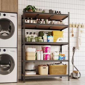 Storage Shelves 5 Tier Garage Shelving Heavy Duty Adjustable Metal Shelving Unit, Garage Shelves for Basement, Warehouse, Pantry, Closet, Kitchen - 1 of 4