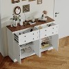 55" Farmhouse Buffet Sideboard Storage Cabinet with 4 Drawers & 4 Doors with Adjustable Shelves, Coffee Bar for Kitchen Living Room Hallway - 4 of 4