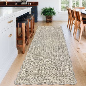 Farmhouse Scalloped Rug Washable Rug with Non Slip TRP Backing - 1 of 4