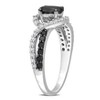 EVERLY JEWELRY | Sterling Silver 1/3 CT TGW Created White Sapphire and 1 CT TW Black Oval and Round-Cut Diamond Crossover Ring - 2 of 4