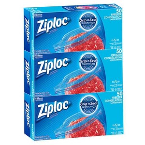 Ziploc Large Freezer Bags (3 packs of 50) - 1 of 4