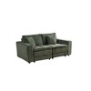 2 Seats Corduroy Modular Sofa with Complimentary 2 Pillows, Detachable Cushions, and Space-Saving Design - 2 of 4
