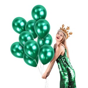 Treasures Gifted Green Chrome Balloons - 12 Inch Latex Balloons - 36 Pack - 1 of 1
