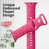 HTUTWOO Rose Engraved Apple Watch Band, Floral Sport Silicone Strap 38/40/41/42/44/45/46/49 mm for iWatch Series 11 10 9 8 7 6 5 4 3 2 1 SE Ultra - 3 of 4