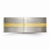 Black Bow Jewelry Titanium and 14K Gold, 8mm Flat Unisex Satin Finish Comfort Fit Band - 3 of 4