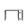 Metal & Composite Wood Rectangular Writing Desk with 2-Tier Shelf and Metal Open Base - 4 of 4