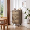 KTMBDW Drawer Chest, Drawer Dresser TV Stand for TV, Dressers Large Storage Tower Unit, Dresser for Bedroom, Living Room, Hallway, Rustic Walnut - 2 of 4