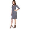 Womens Draped in Style Knee Length V-Neck Dress - 24seven Comfort Apparel™ - 2 of 4
