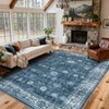 Area Rugs Washable Non-Slip Low Pile Ultra Soft Indoor Under Table Area Rug Carpet for Bedroom Living Room - 2 of 4