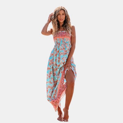 Women's Floral Sleeveless Square Neck Maxi Dress - Cupshe
