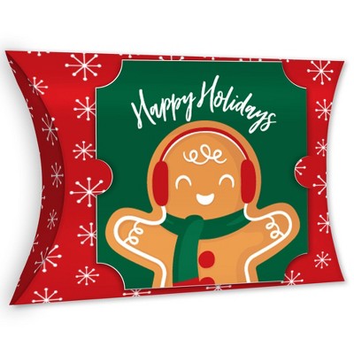 16x16 Reversible 'Happy Holidays' Gingerbread Men to Polka Dot Square  Christmas Throw Pillow Pink/Red - Wondershop™