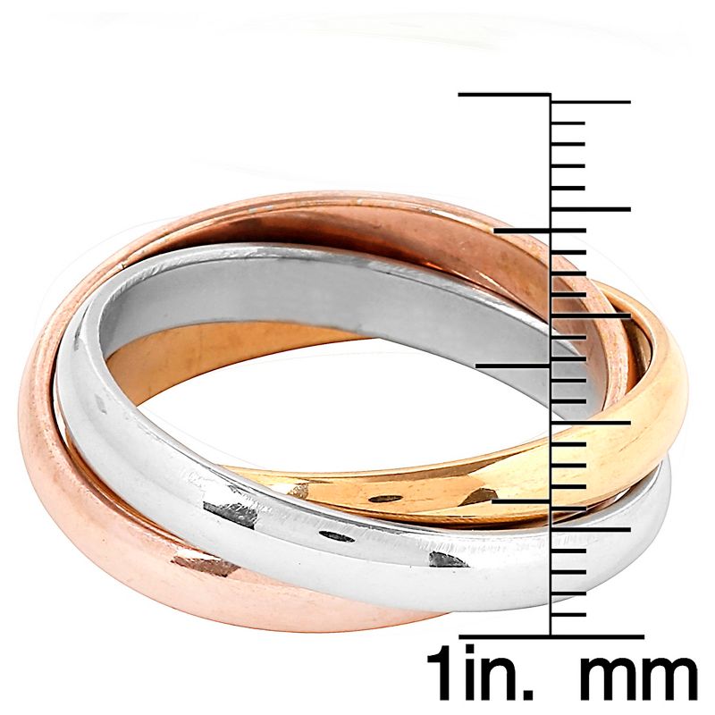 West Coast Jewelry Tri-Color Stainless Steel Intertwined Triple Band Ring, 3 of 4