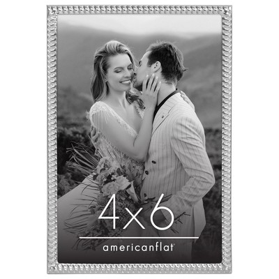 Americanflat Picture Frame with Rope-Style Metal Textured Detailing and Shatter-Resistant Glass - Gallery Style Frames for Tabletop or Wall
